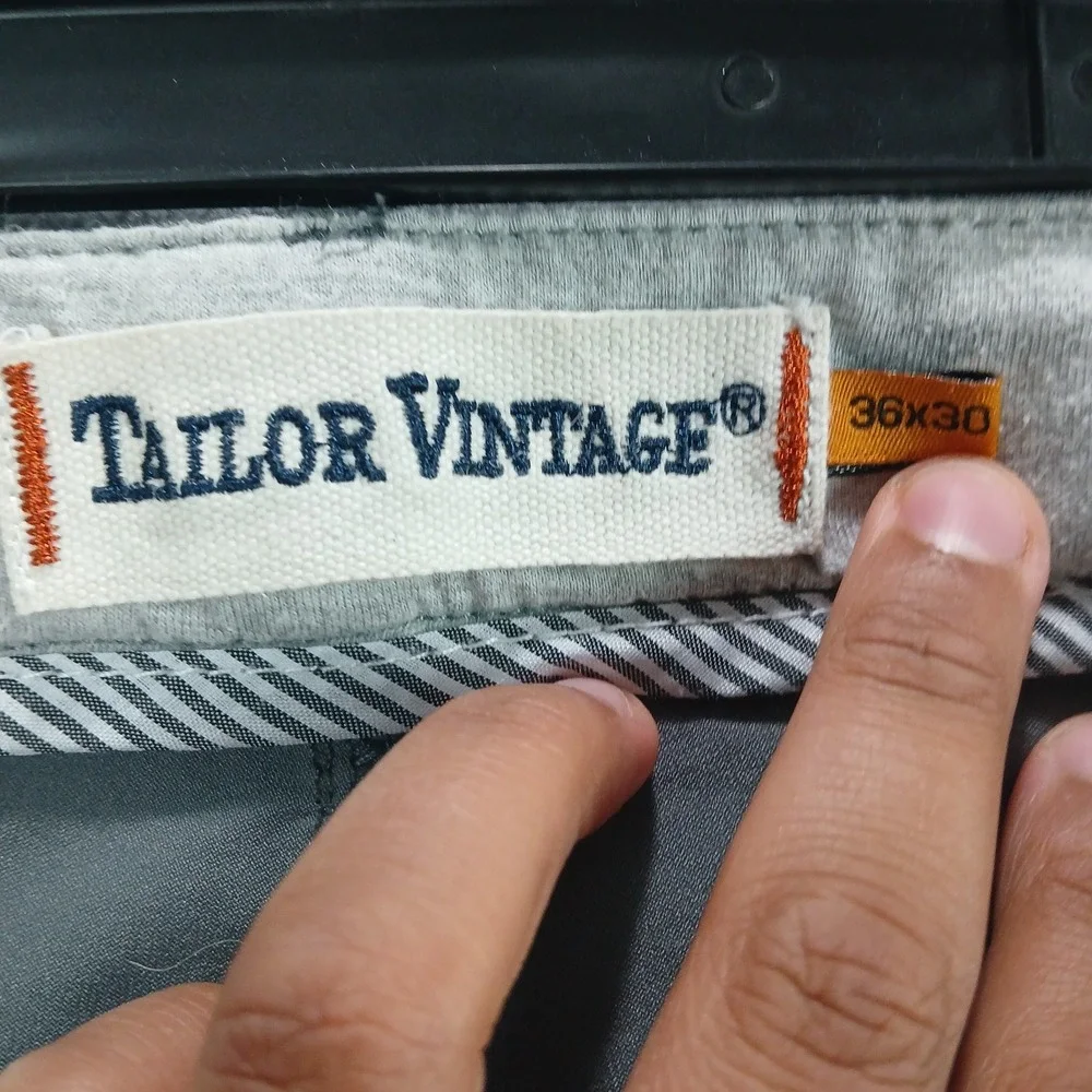 Tailor Vintage Movement Pants Men's 36x30 Gray Nylon Stretch‎ Slim Fit Utility